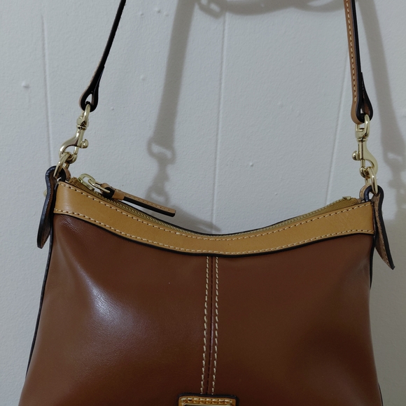 Dooney & Bourke Brown Leather Shoulder Bag - Picture 2 of 9